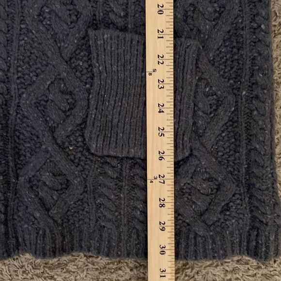 Soft Surroundings Gray Wool Blend Fisherman Cable Knit Tunic Sweater size L Cozy - Picture 6 of 8